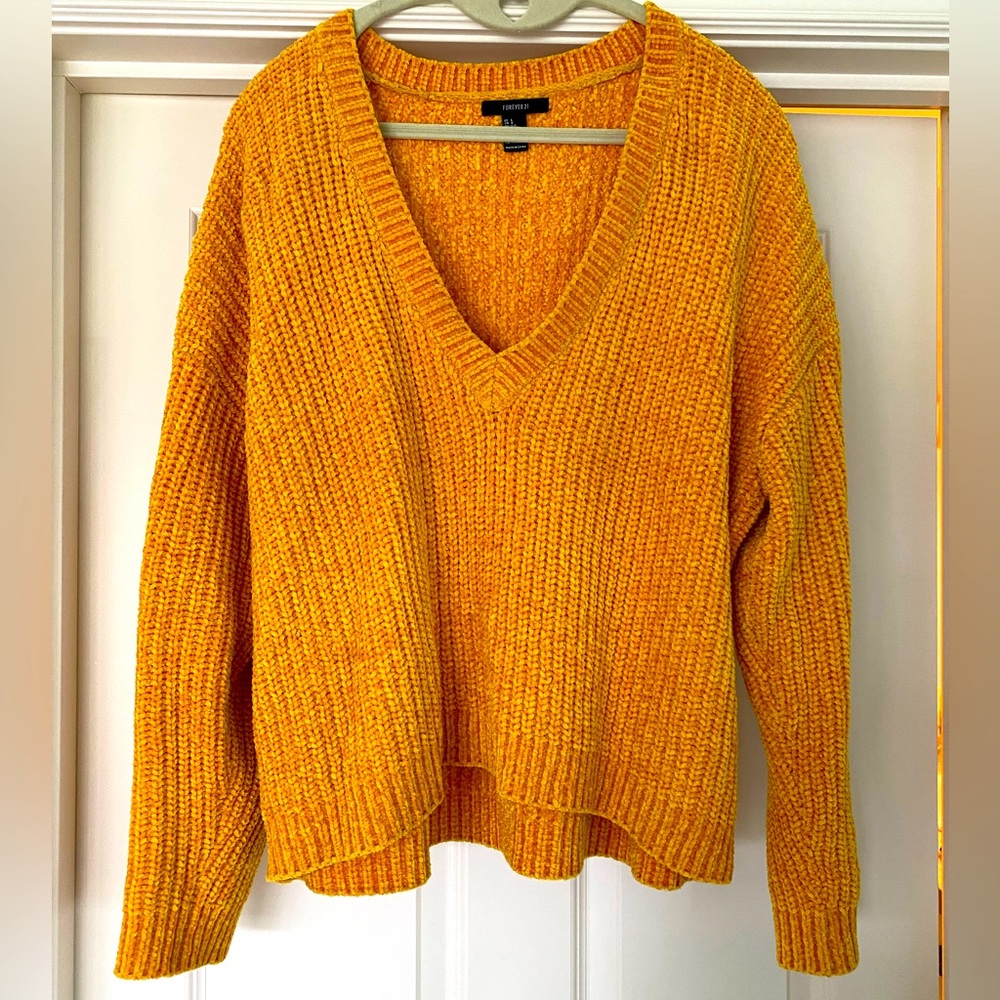 Forever 21 Oversized soft yellow sweater